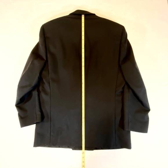 Savile Row Double Breasted Wool Blazer Black Gold Buttons Classic 40R-42R - Picture 10 of 12